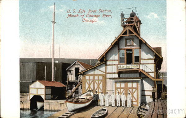 US Life Boat Station, Mouth of Chicago River Illinois