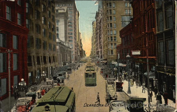 Dearborn Street, North from Van Buren Chicago Illinois