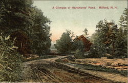 A Glimpse of Hartshorns' Pond Milford, NH Postcard Postcard