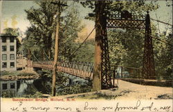 Suspension Bridge Milford, NH Postcard Postcard