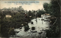 Old Patrick White Mill Stone and Dam - Operated 174 Years ago Postcard