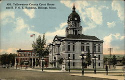 Yellowstone County Court House and B.P.O.E. Building Postcard