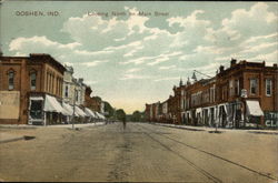 Looking North on Main Street Goshen, IN Postcard Postcard