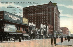 Third Street Looking South from Wells Street Postcard