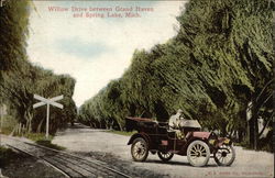 Willow Drive between Grand Haven and Spring Lake, Mich Michigan Postcard Postcard