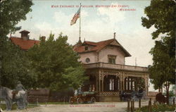 Whitefish Bay Resort - Main Entrance to Pavilion Postcard