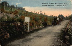 Motoring on New Automobile Road, Sunset Mountain Postcard