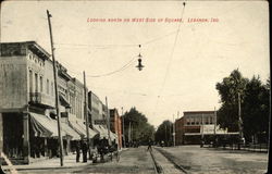 Looking North on West Side of Square Postcard