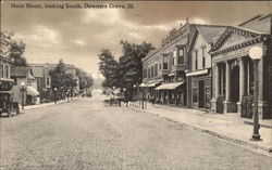 Main Street, Looking South Downers Grove, IL Postcard Postcard