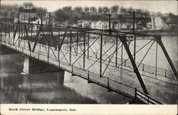 Sixth Street Bridge Logansport, IN Postcard Postcard
