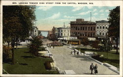 Looking Toward King Street from the Capitol Madison, WI Postcard Postcard