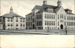 High School and the Grades Plymouth, WI Postcard Postcard