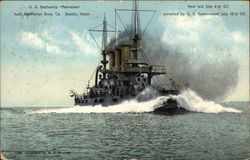 U. S. Battleship Nebraska built by Moran Bros. Co., Seattle, Wash Battleships Postcard Postcard