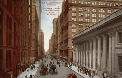 LaSalle Street - Illinois Trust and Savings Bank at Right Postcard