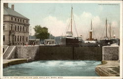 At High Level in Poe Lock Sault Ste. Marie, MI Postcard Postcard