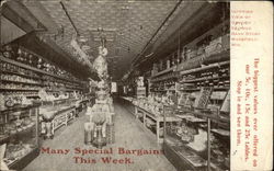 Interior View of Gerth's Savings Bank Store Postcard