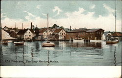 The Wharves Boothbay Harbor, ME Postcard Postcard