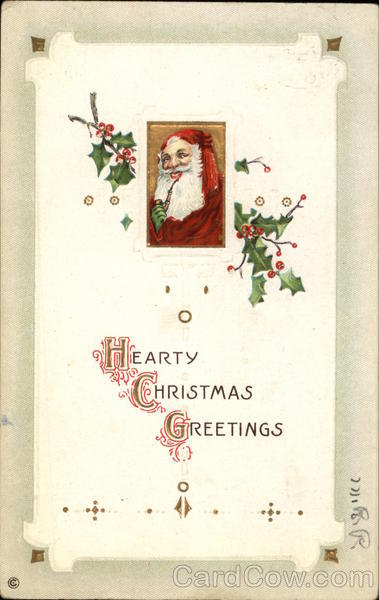 Hearty Christmas Greetings Santa Claus