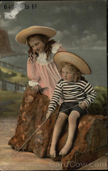 Boy and Girl Fishing Children