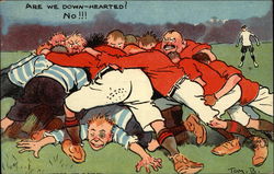 Are We Down-Hearted? No!!! Rugby Postcard