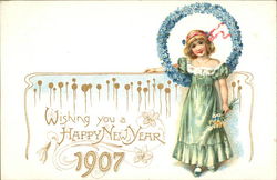 Wishing You a Happy New Year 1907 Postcard