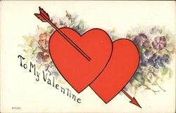 To My Valentine Hearts Postcard Postcard