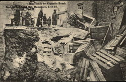 Hole Made by Zeppelin Bomb Postcard