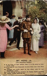 My Hero - The Chocolate Soldier - Soldier's Wedding Marriage & Wedding Postcard Postcard