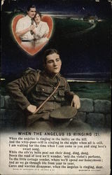 When The Angelus is Ringing - Soldier Romance & Love Postcard Postcard