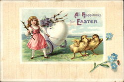All Happiness for Easter Postcard