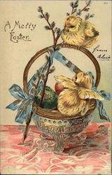 A Merry Easter With Chicks Postcard Postcard