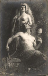 Hercule et Omphale by Eugene Delabarre Postcard