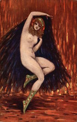 Nude Girl with Cape Postcard