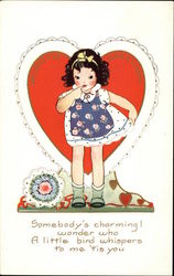 Valentine Greetings Children Postcard Postcard
