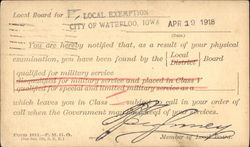 WWI Draft Notice Postcard