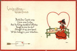 Valentine Greetings Women Postcard Postcard