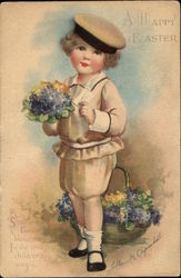 A Happy Easter With Children Postcard Postcard