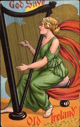 Irish Harpist Postcard