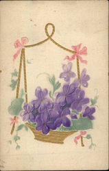 Basket of Violets Postcard