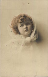 Red-Headed Girl With White Scarf Postcard