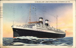 Clyde-Mallory Liner Approaching Jacksonville, Fla Boats, Ships Postcard Postcard