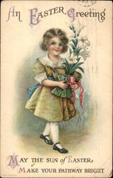 An Easter Greeting With Children Ellen Clapsaddle Postcard Postcard