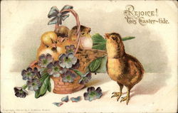 Rejoice! Tis Easter-tide With Chicks Postcard Postcard