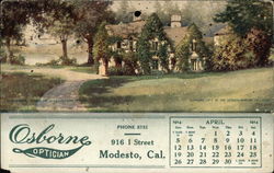 Osborne Optician - Calendar April 1914 Postcard