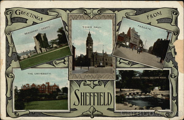 Greetings From Sheffield England Yorkshire