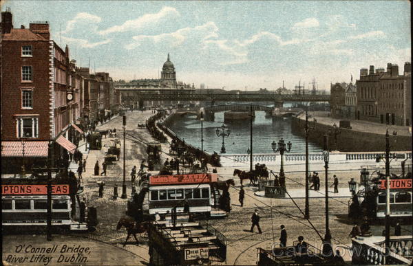 O'Connell Bridge and River Liffey Dublin Ireland
