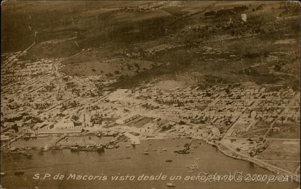 View of City from an Airplane at 2,000 Feet San Pedro de Macoris Dominican Republic