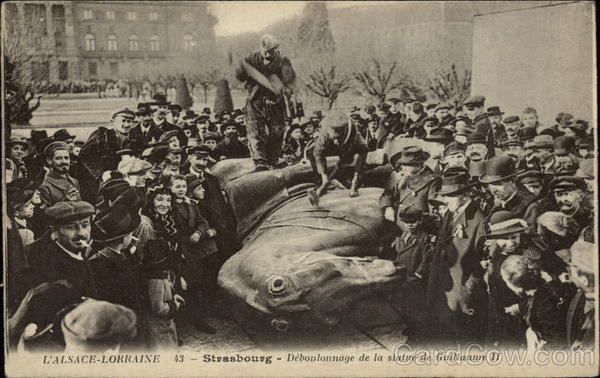 L'Alsace-Lorraine 43 - Strasbourg - Déboulonnage de la statue de Guillaume II France