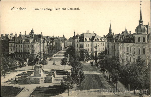 Kaiser Ludwig-Platz mit Denkmal Munich Germany