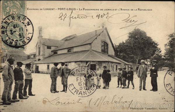 Locmalo Fish Shop and the Avenue of the Republic, Around Lorient Port-Louise France